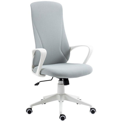 Vinsetto Vinsetto High Back Office Chair Fabric Desk Chair With Armrests Adjustable Height Swivel Wheels Light Grey