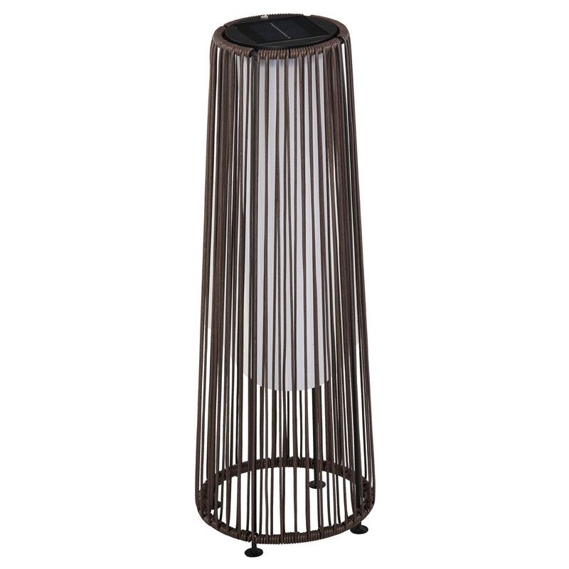 Outsunny Outsunny Patio Garden Solar Powered Lights Woven Resin Wicker Lantern Auto On/Off