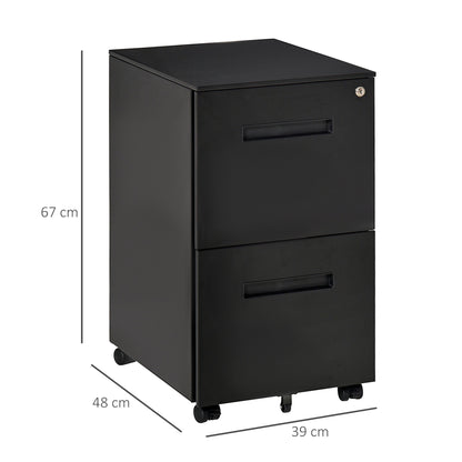 Vinsetto Mobile File Cabinet Vertical Home Office Organizer Filing Furniture with Adjustable Partition for A4 Letter Size