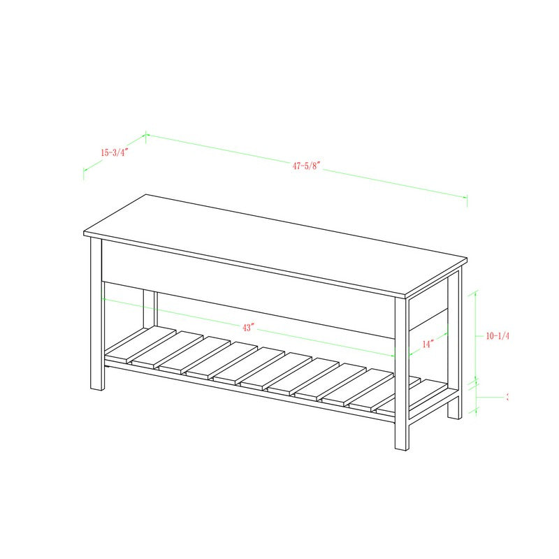 Norfolk Furniture Farmhouse Hall Bench Grey