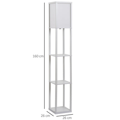 Medium-density fibreboard 4-Tier Floor Lamp White