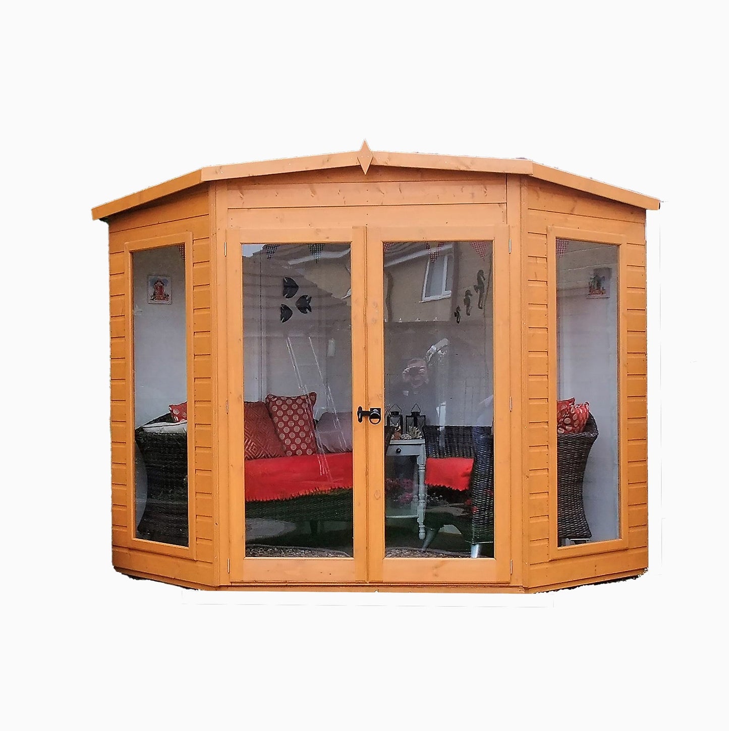 Shire Barclay 7' 4" x 7' 4" Flat Summerhouse - Premium Dip Treated Shiplap