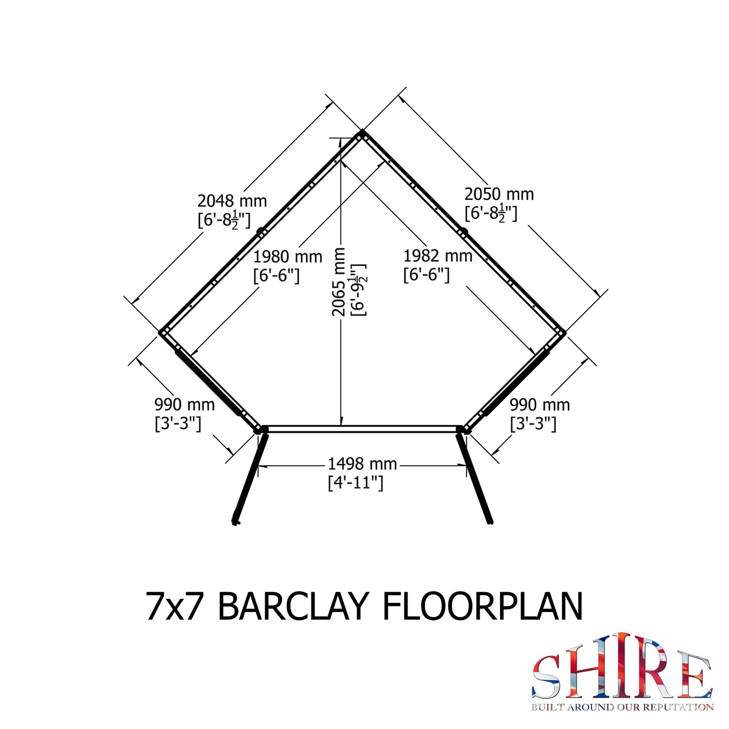 Shire Barclay 7' 4" x 7' 4" Flat Summerhouse - Premium Dip Treated Shiplap