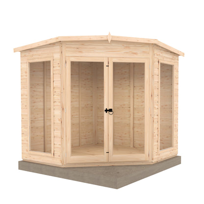 Shire Barclay 7' 4" x 7' 4" Flat Summerhouse - Premium Dip Treated Shiplap