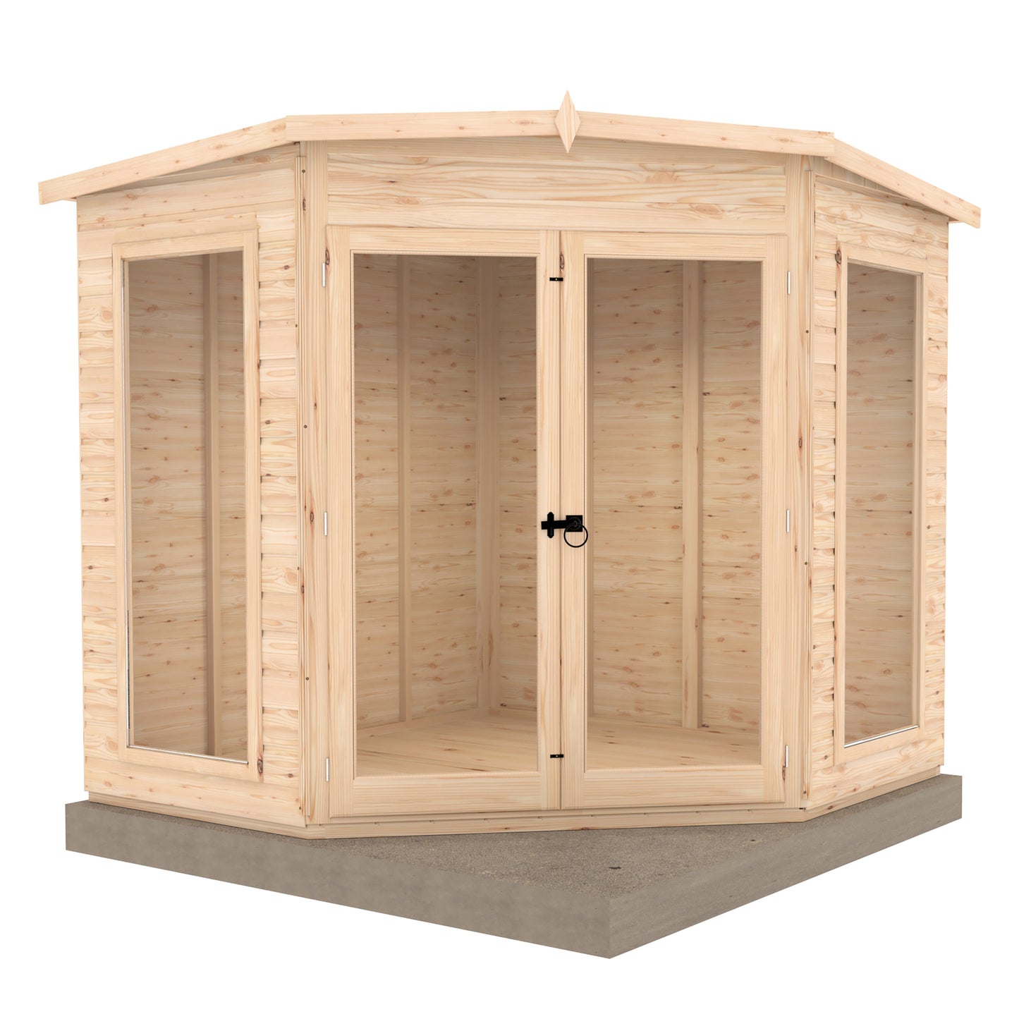 Shire Barclay 7' 4" x 7' 4" Flat Summerhouse - Premium Dip Treated Shiplap