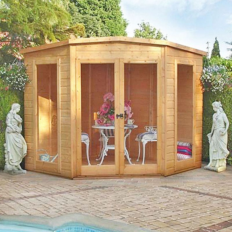 Shire Shire Barclay 7' 4" x 7' 4" Flat Summerhouse - Premium Dip Treated Shiplap