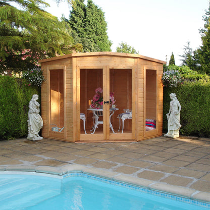 Shire Barclay 6' 8" x 6' 8" Flat Summerhouse - Premium Dip Treated Shiplap