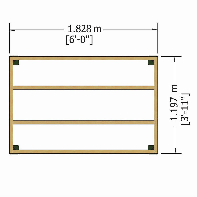 Shire Shire 6' x 4' Adjustable Height Shed Base