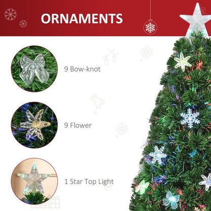 4 Foot Prelit Artificial Christmas Tree Fiber Optic LED Light Holiday Home Xmas Decoration Tree with Foldable Feet