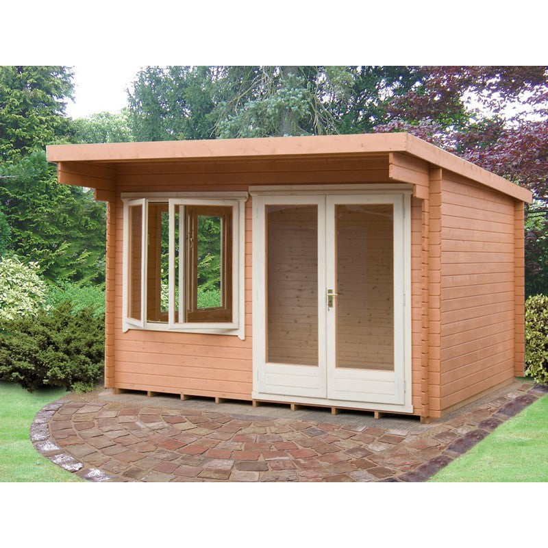 Shire Shire Belgravia 9' 9" x 9' 9" Pent Log Cabin - Classic 28mm Cladding Tongue & Groove