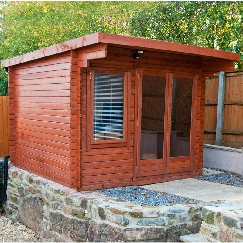 Shire Shire Belgravia 9' 9" x 9' 9" Pent Log Cabin - Classic 28mm Cladding Tongue & Groove