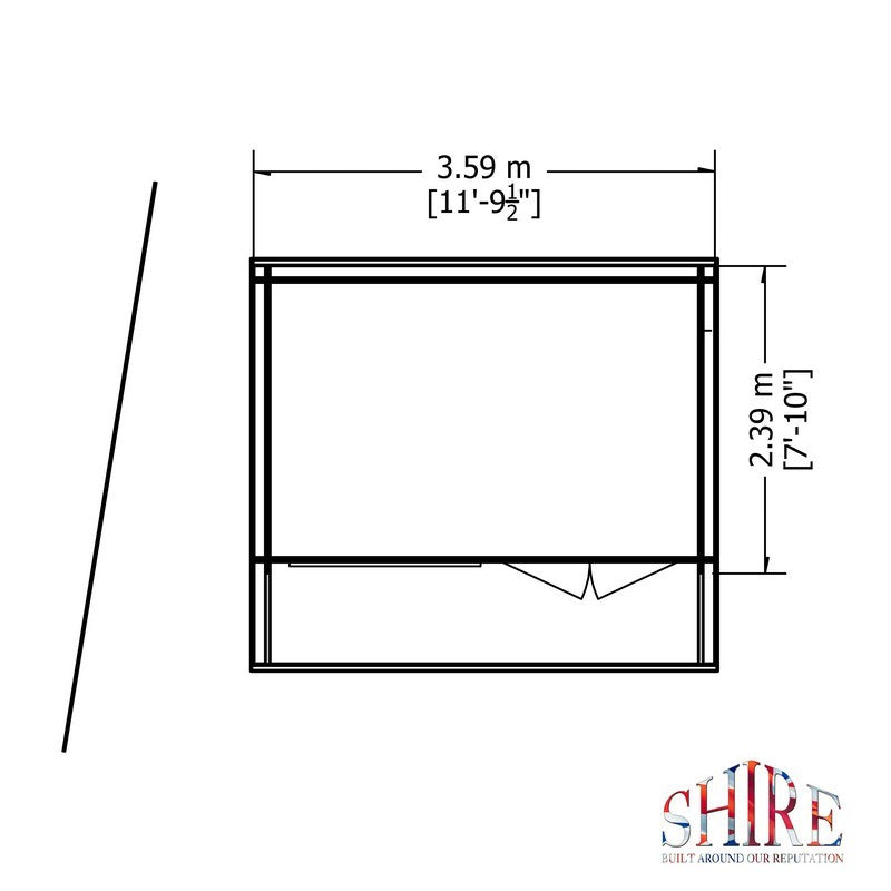 Shire Belgravia 10' 5" x 11' 10" Pent Summerhouse - Premium 28mm Cladding Overlap