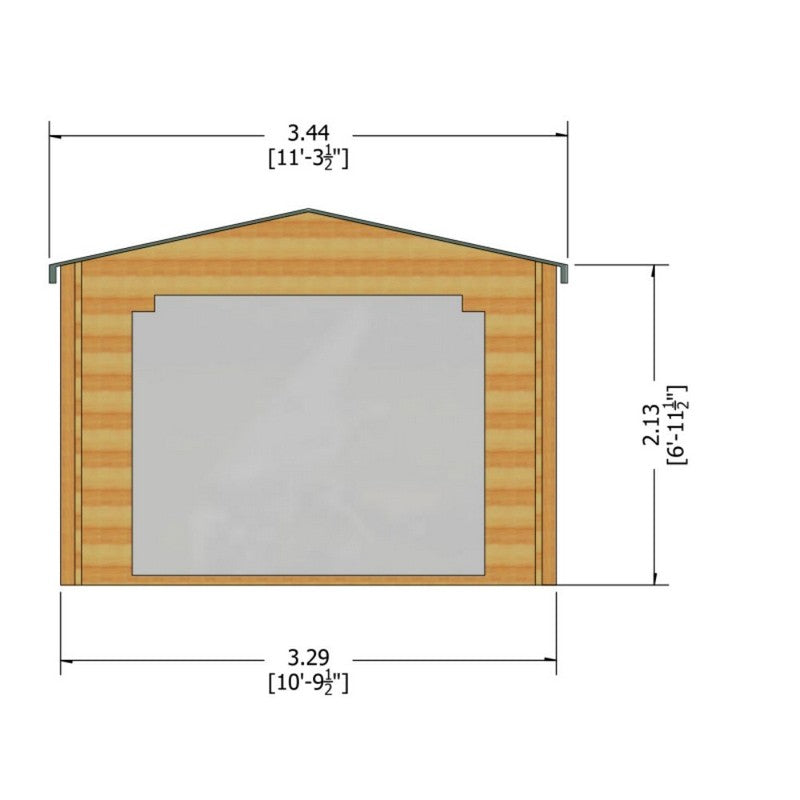 Shire Shire Bere 10' 7" x 10' 7" Apex Log Cabin - Premium 34mm Cladding Tongue & Groove