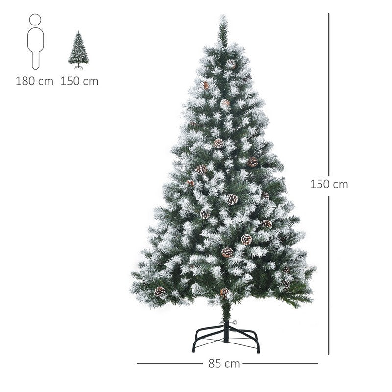 Homcom 5 Foot Artificial Christmas Tree with Pine Cones