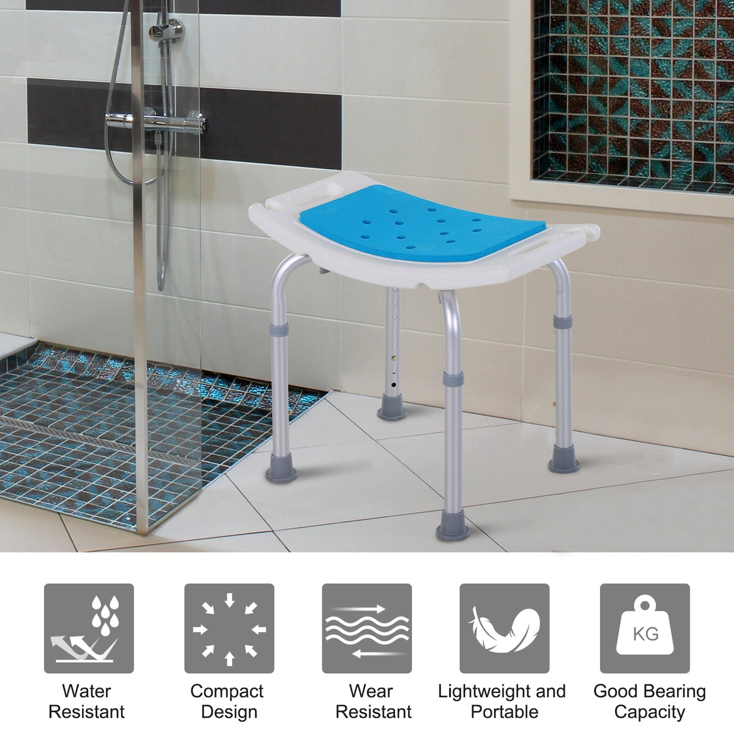 Aluminium Alloy Six-Level Non-Slip Bathroom Stool