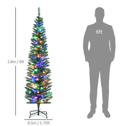 6ft Prelit Christmas Tree Artificial - with LED Lights Multicoloured 390 Tips