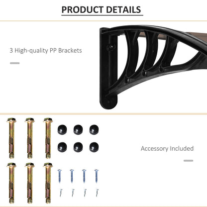 75 x 195 cm Curved Door Window Awning Canopy