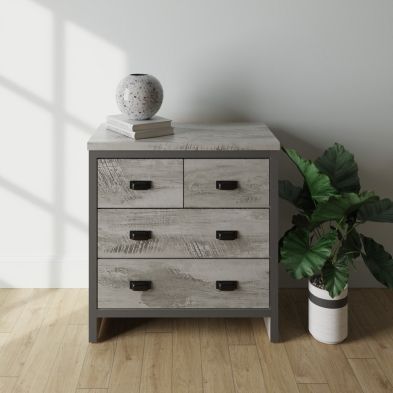 Boston Chest of Drawers Grey 4 Drawers