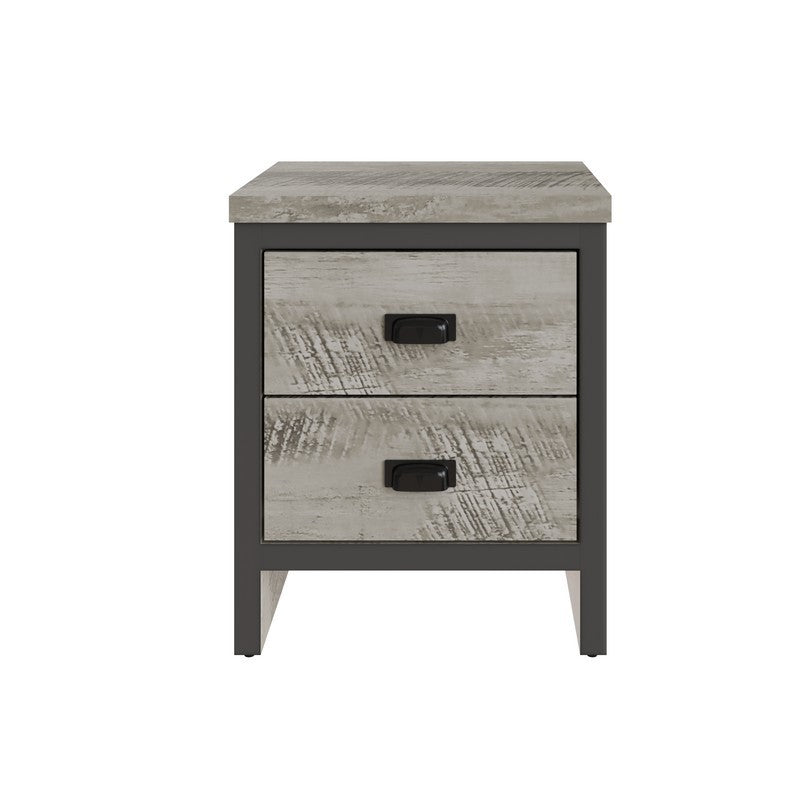 Boston Bedside Table Grey 2 Drawers