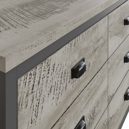 Boston Large Chest of Drawers Grey 6 Drawers