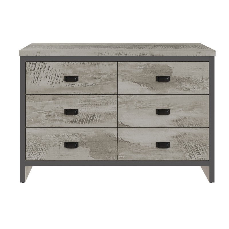 Boston Large Chest of Drawers Grey 6 Drawers