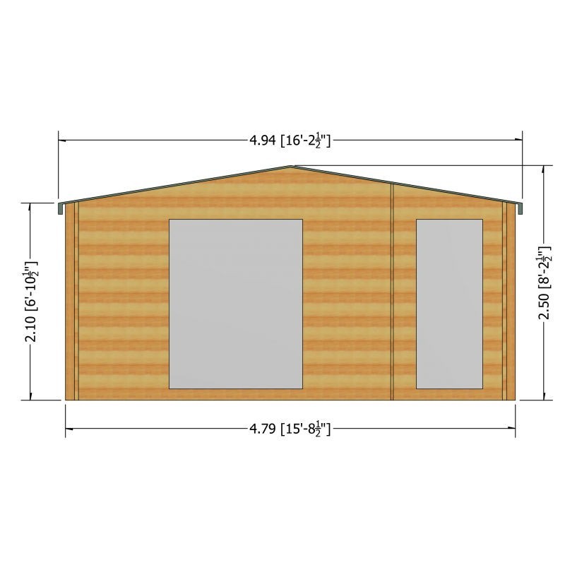 Shire Shire Bourne 15' 6" x 9' 9" Apex Log Cabin - Premium 28mm Cladding Tongue & Groove