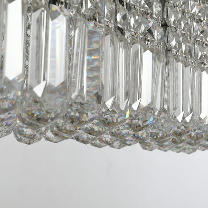 Modern Crystal Ceiling Light Square Chandelier for Home Office Hotel Silver