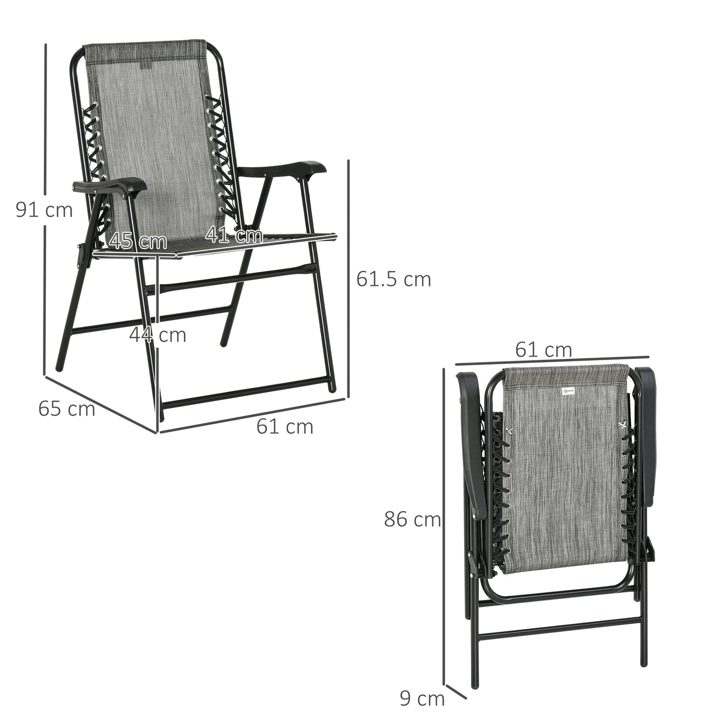 2-Pieces Patio Folding Chair Set