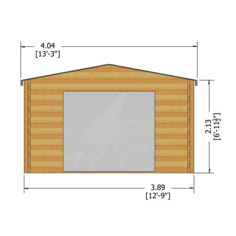 Shire Shire Bradenham 12' 9" x 11' 9" Apex Log Cabin - Premium 28mm Cladding Tongue & Groove