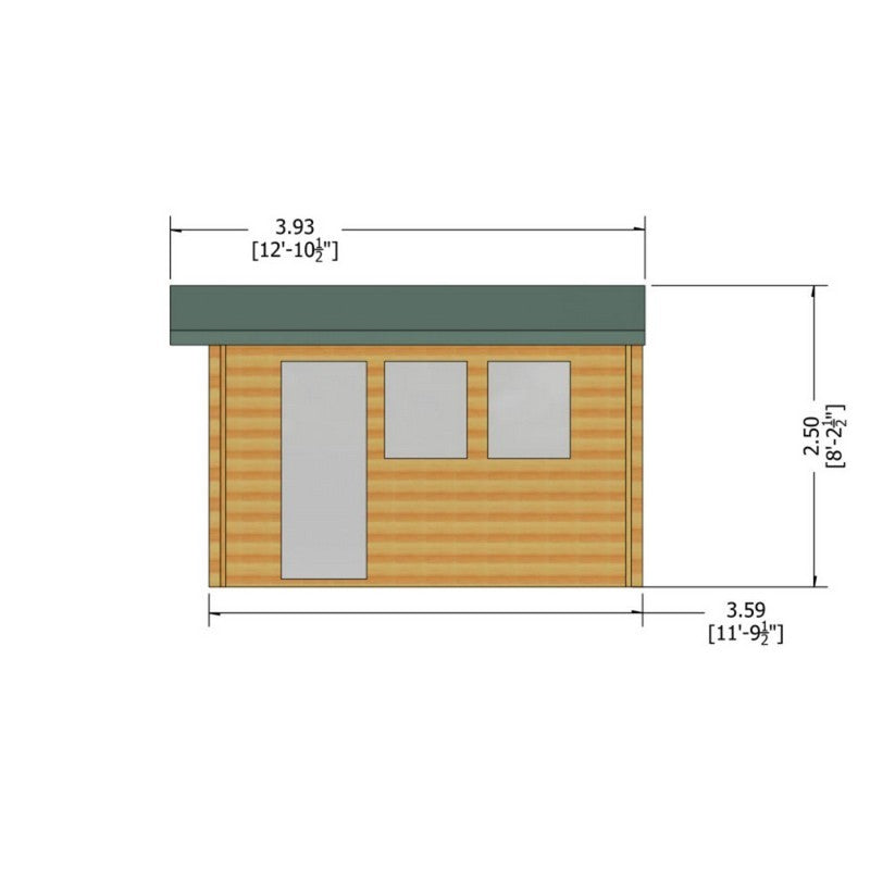 Shire Shire Bradenham 12' 5" x 11' 9" Reverse Apex Garage - Premium 34mm Cladding Tongue & Groove