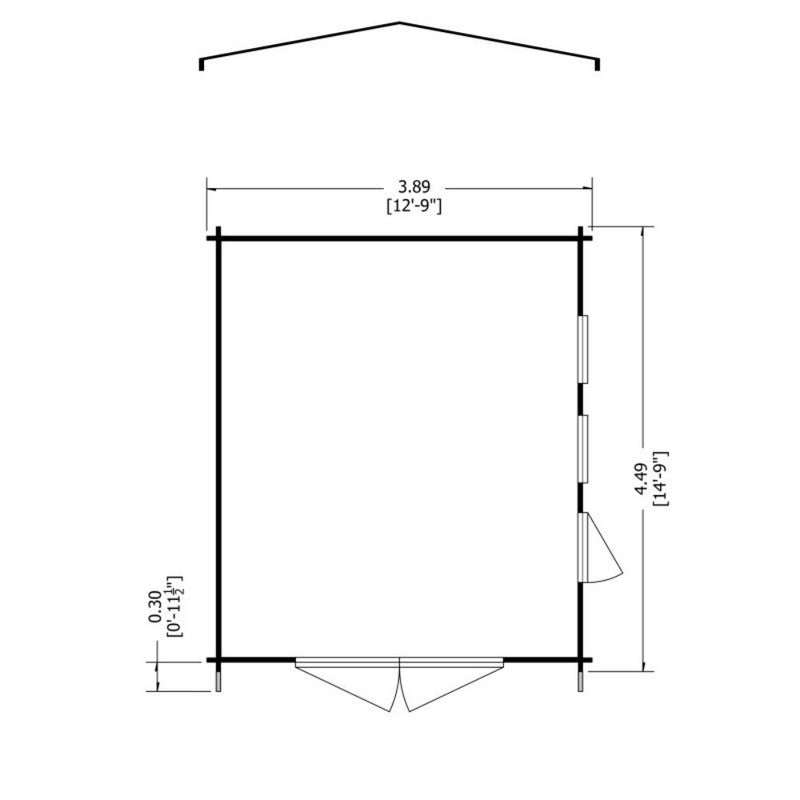 Shire Shire Bradenham 12' 5" x 14' 8" Reverse Apex Garage - Premium 70mm Cladding Tongue & Groove