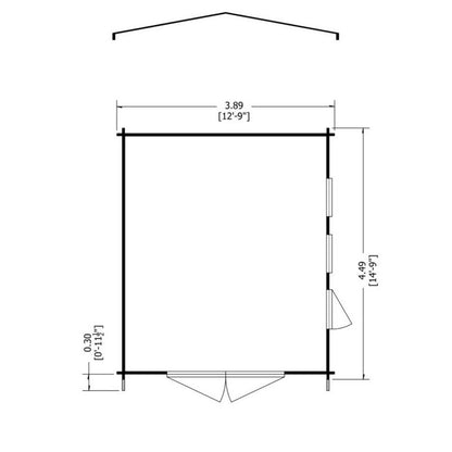 Shire Shire Bradenham 12' 5" x 14' 8" Reverse Apex Garage - Premium 70mm Cladding Tongue & Groove