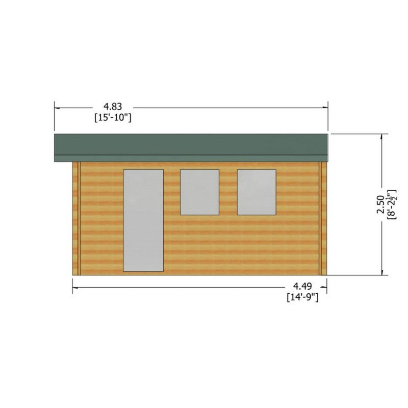 Shire Shire Bradenham 12' 5" x 14' 8" Reverse Apex Garage - Premium 70mm Cladding Tongue & Groove