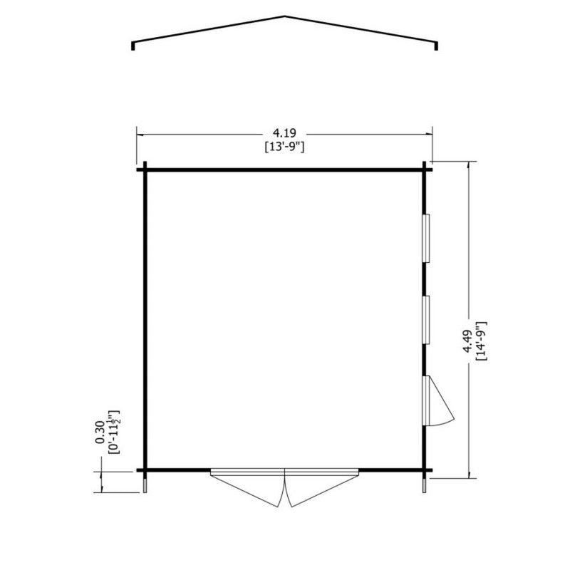 Shire Shire Bradenham 13' 8" x 14' 8" Reverse Apex Garage - Premium 70mm Cladding Tongue & Groove