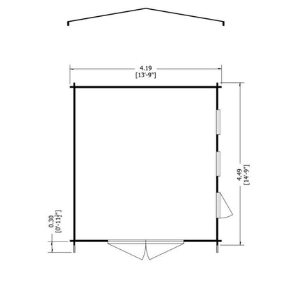 Shire Shire Bradenham 13' 8" x 14' 8" Reverse Apex Garage - Premium 70mm Cladding Tongue & Groove