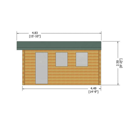 Shire Shire Bradenham 13' 8" x 14' 8" Reverse Apex Garage - Premium 70mm Cladding Tongue & Groove