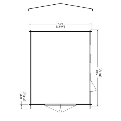 Shire Shire Bradenham 13' 8" x 16' 8" Reverse Apex Garage - Premium 34mm Cladding Tongue & Groove