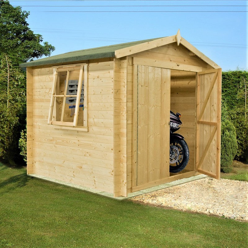 Shire Shire Bradley 10' x 10' Apex Log Cabin - Budget 19mm Cladding Tongue & Groove