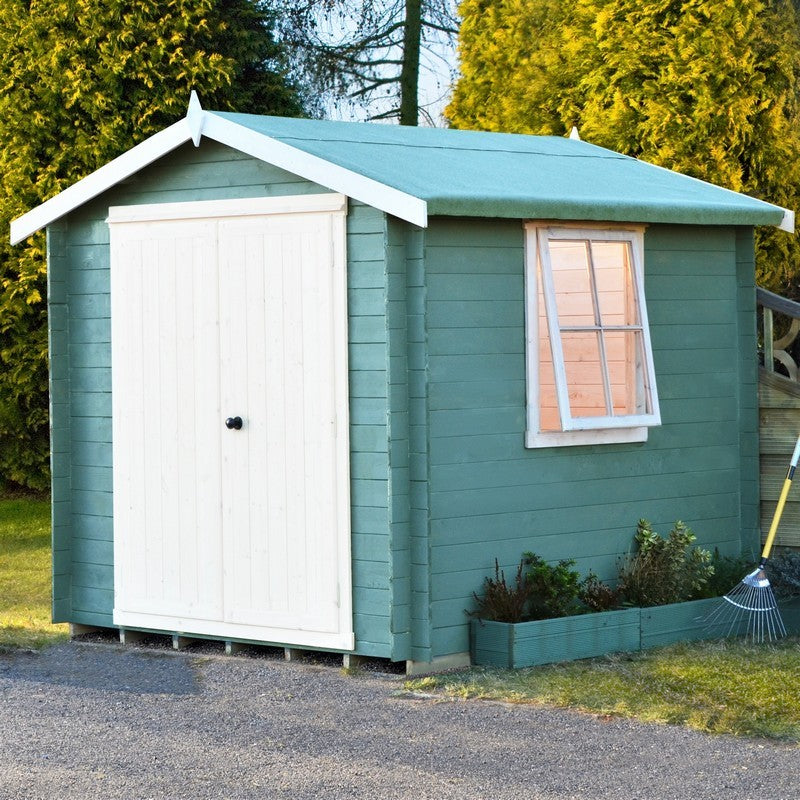 Shire Shire Bradley 10' x 10' Apex Log Cabin - Budget 19mm Cladding Tongue & Groove