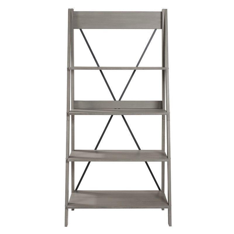 Norfolk Furniture Ladder Tall Bookcase Grey 4 Shelves