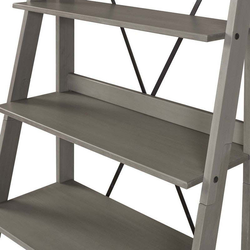 Norfolk Furniture Ladder Tall Bookcase Grey 4 Shelves