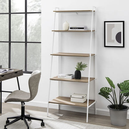 Norfolk Furniture Contemporary Tall Shelving Unit White 5 Shelves