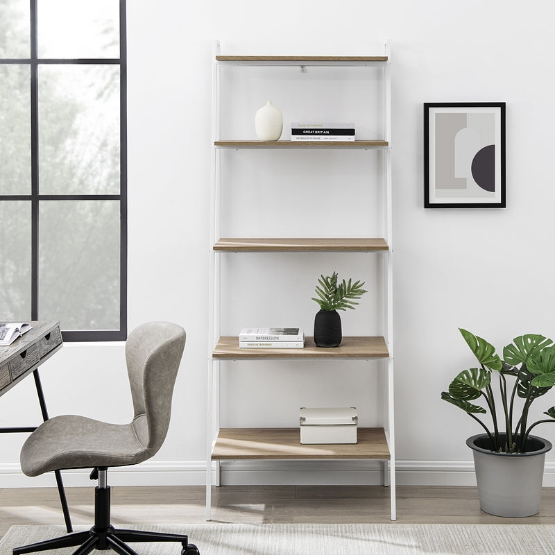 Norfolk Furniture Contemporary Tall Shelving Unit White 5 Shelves