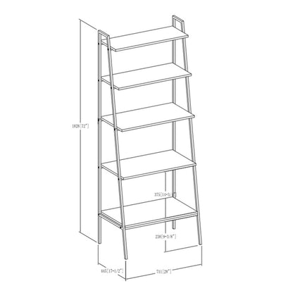 Norfolk Furniture Contemporary Tall Shelving Unit White 5 Shelves