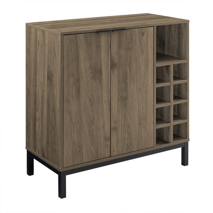 Norfolk Furniture Buffet Sideboard Metal & Wood Grey 2 Doors 9 Shelves