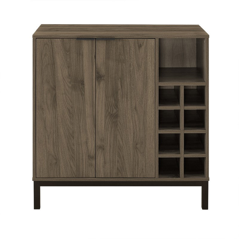 Norfolk Furniture Buffet Sideboard Metal & Wood Grey 2 Doors 9 Shelves