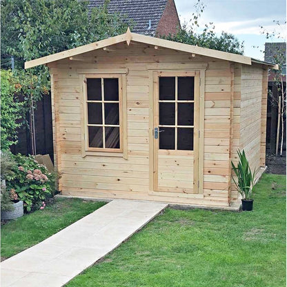 Shire Shire Bucknells 8' x 10' Apex Log Cabin - Classic 28mm Cladding Tongue & Groove