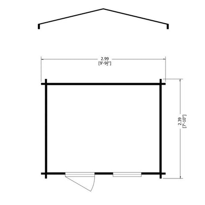 Shire Shire Bucknells 8' x 10' Apex Log Cabin - Classic 28mm Cladding Tongue & Groove