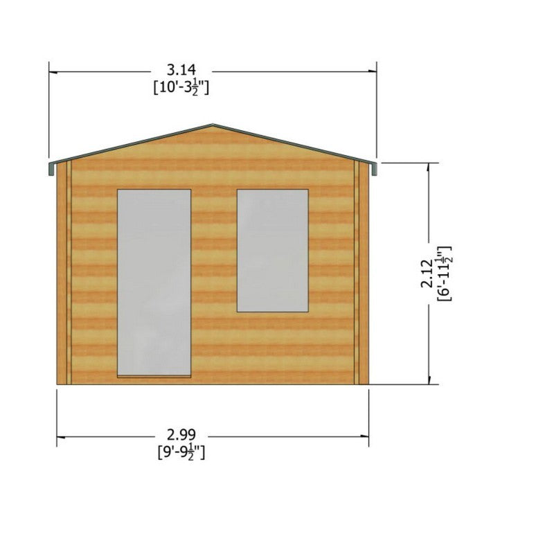 Shire Shire Bucknells 8' x 10' Apex Log Cabin - Classic 28mm Cladding Tongue & Groove