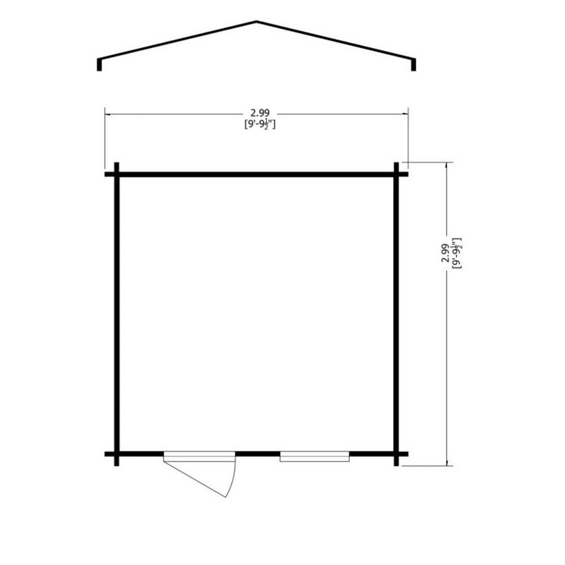 Shire Shire Bucknells 10' x 10' Apex Log Cabin - Classic 28mm Cladding Tongue & Groove